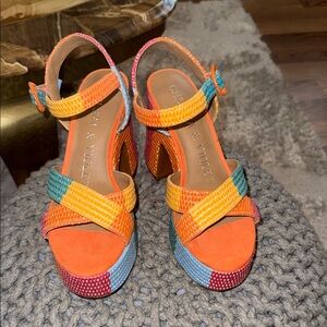 Chelsea & Violet Multicolor Platform Sandals